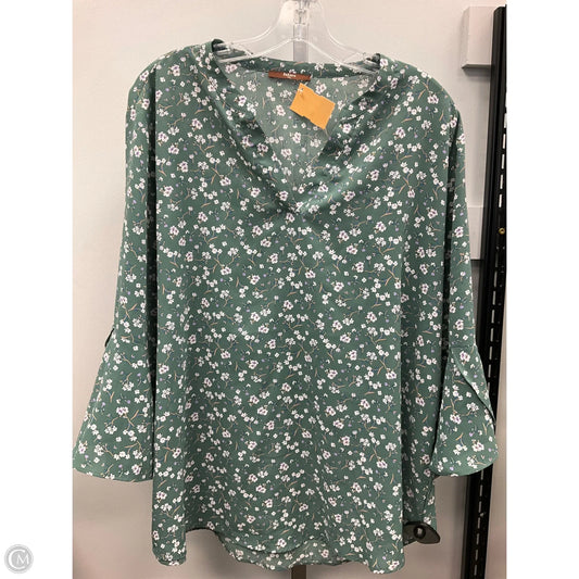 Top 3/4 Sleeve By Clothes Mentor In Floral Print, Size: Xxl