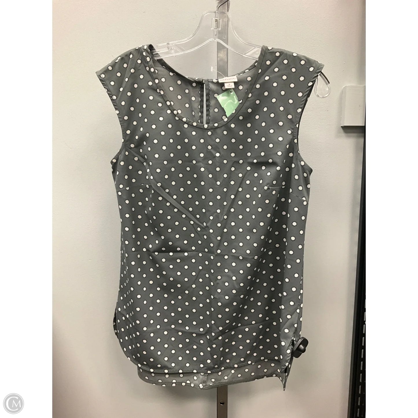 Top Sleeveless By Merona In Grey & White, Size: S