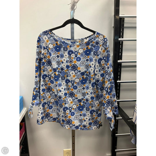 Top 3/4 Sleeve By Dalia In Floral Print, Size: L