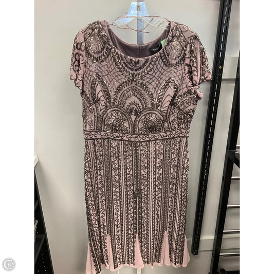 Dress Party Short By R And M Richards In Taupe, Size: 16