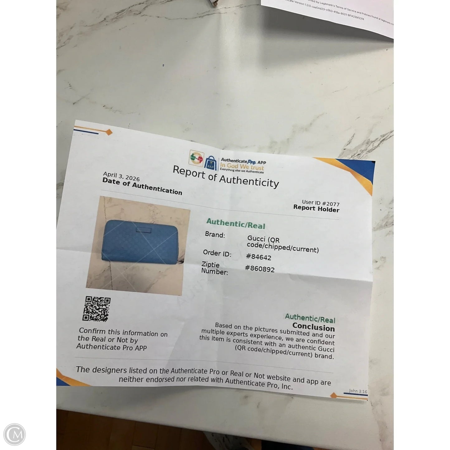 Wallet Luxury Designer By Gucci, Size: Large