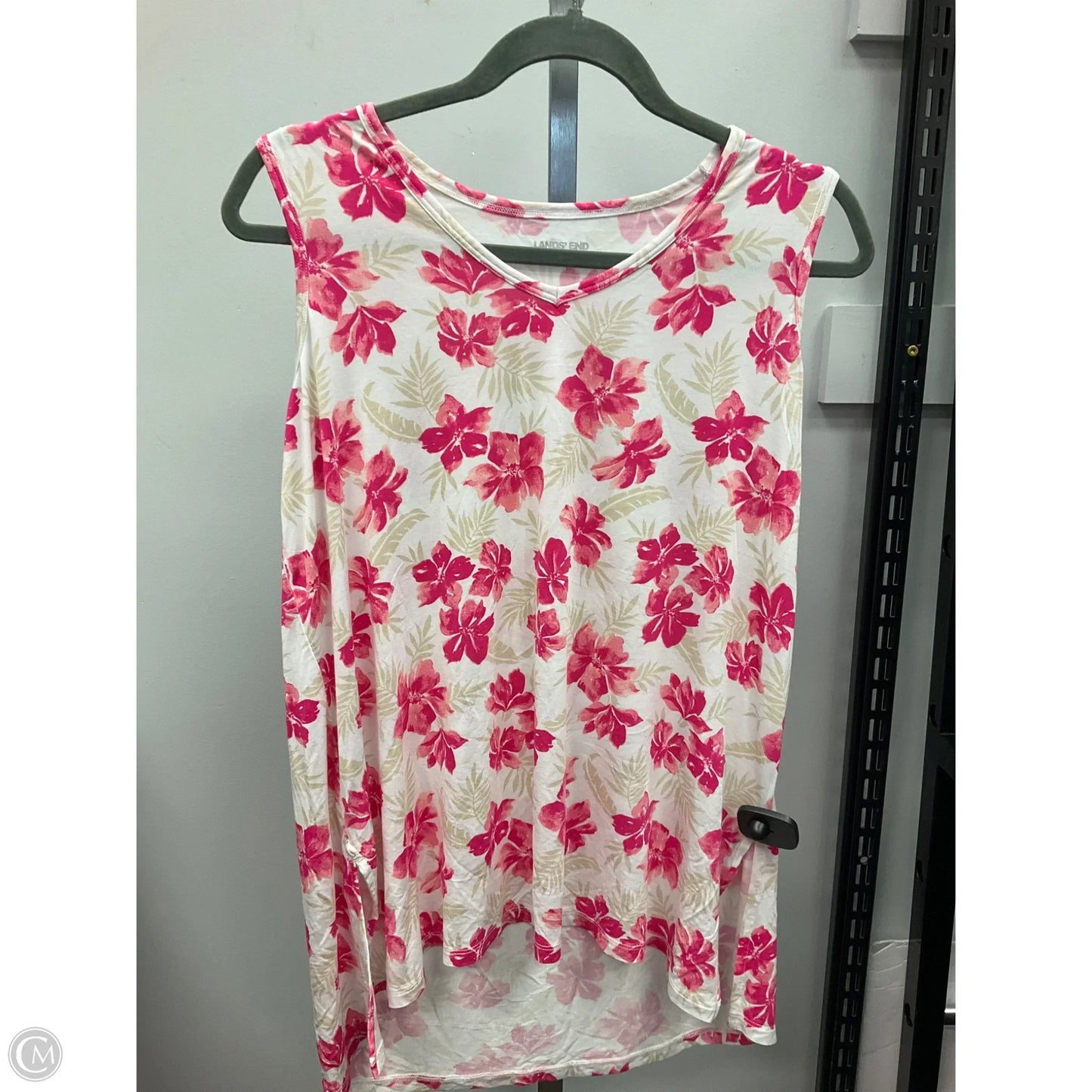 Top Sleeveless By Lands End In Floral Print, Size: S