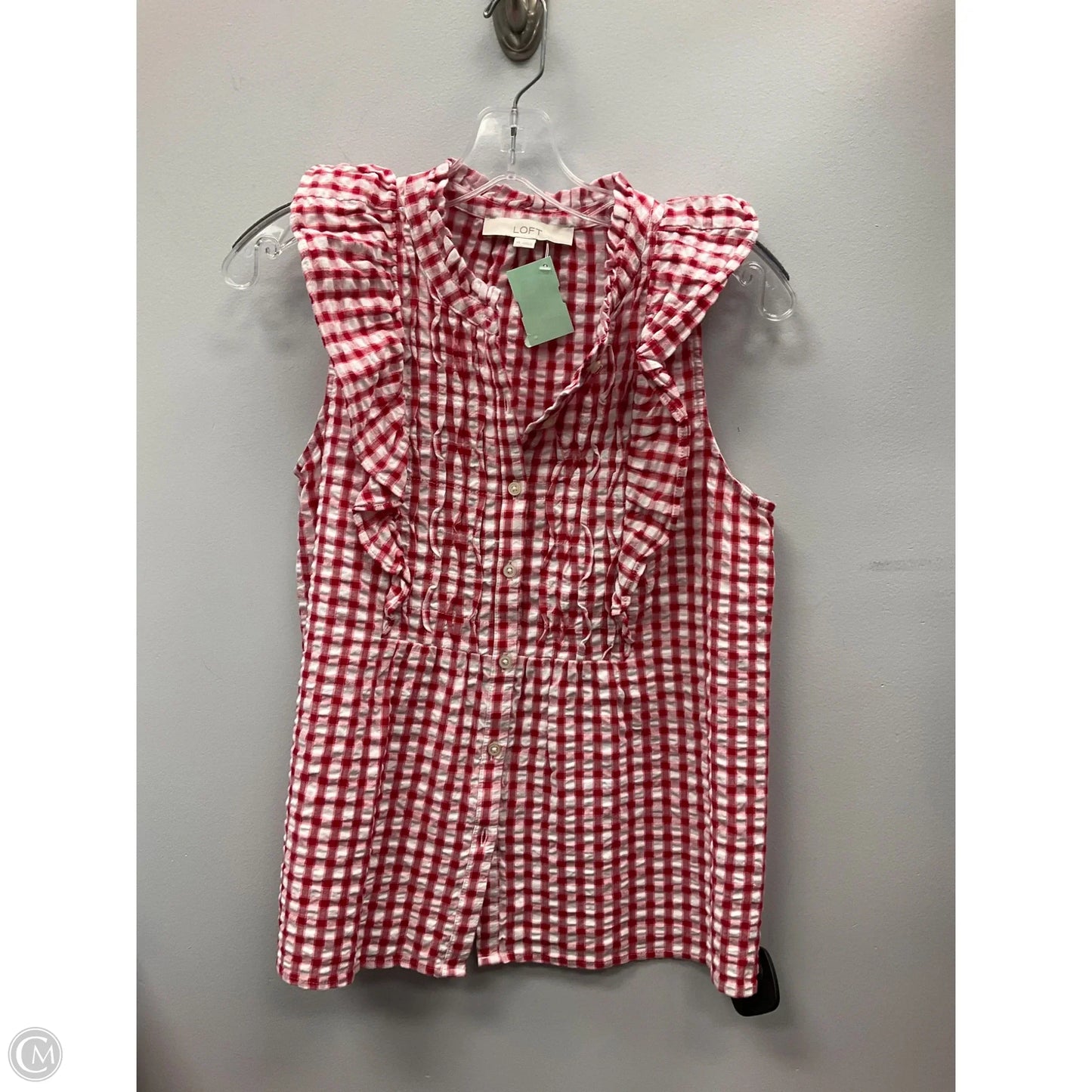 Top Sleeveless By Loft In Red & White, Size: Xs