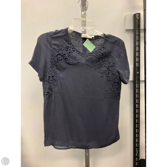Top Short Sleeve Designer By Tory Burch In Navy, Size: S