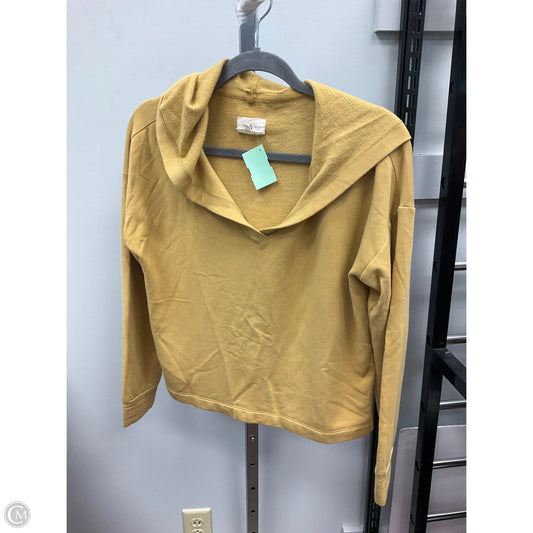 Athletic Sweatshirt Hoodie By Lou And Grey In Gold, Size: S