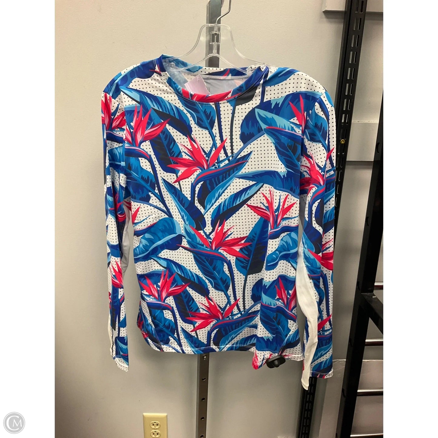 Athletic Top Long Sleeve Crewneck By Tail In Floral Print, Size: L