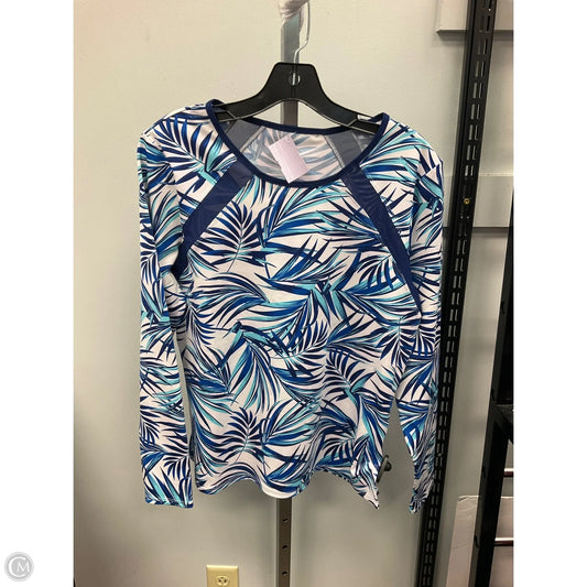 Athletic Top Long Sleeve Crewneck By Tail In Blue & White, Size: L
