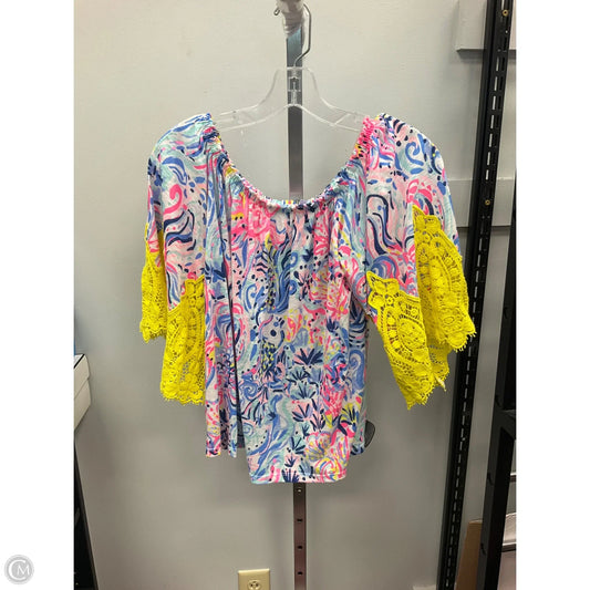 Top 3/4 Sleeve Designer By Lilly Pulitzer In Multi-colored, Size: Xs
