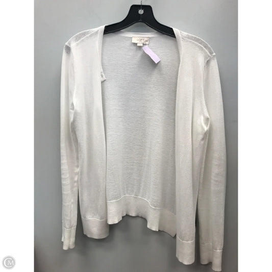 Sweater Cardigan By Loft In White, Size: S