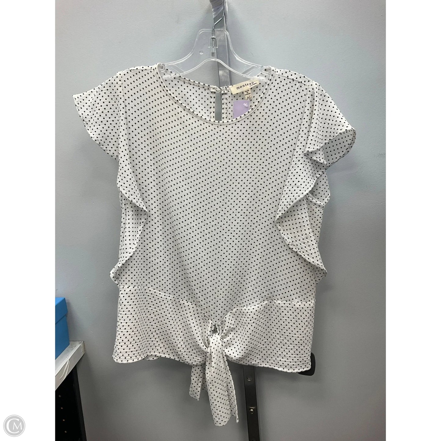 Top Sleeveless By Monteau In Polkadot Pattern, Size: M
