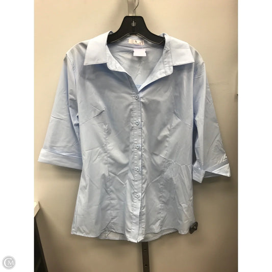 Blouse Short Sleeve By Clothes Mentor In Blue, Size: M