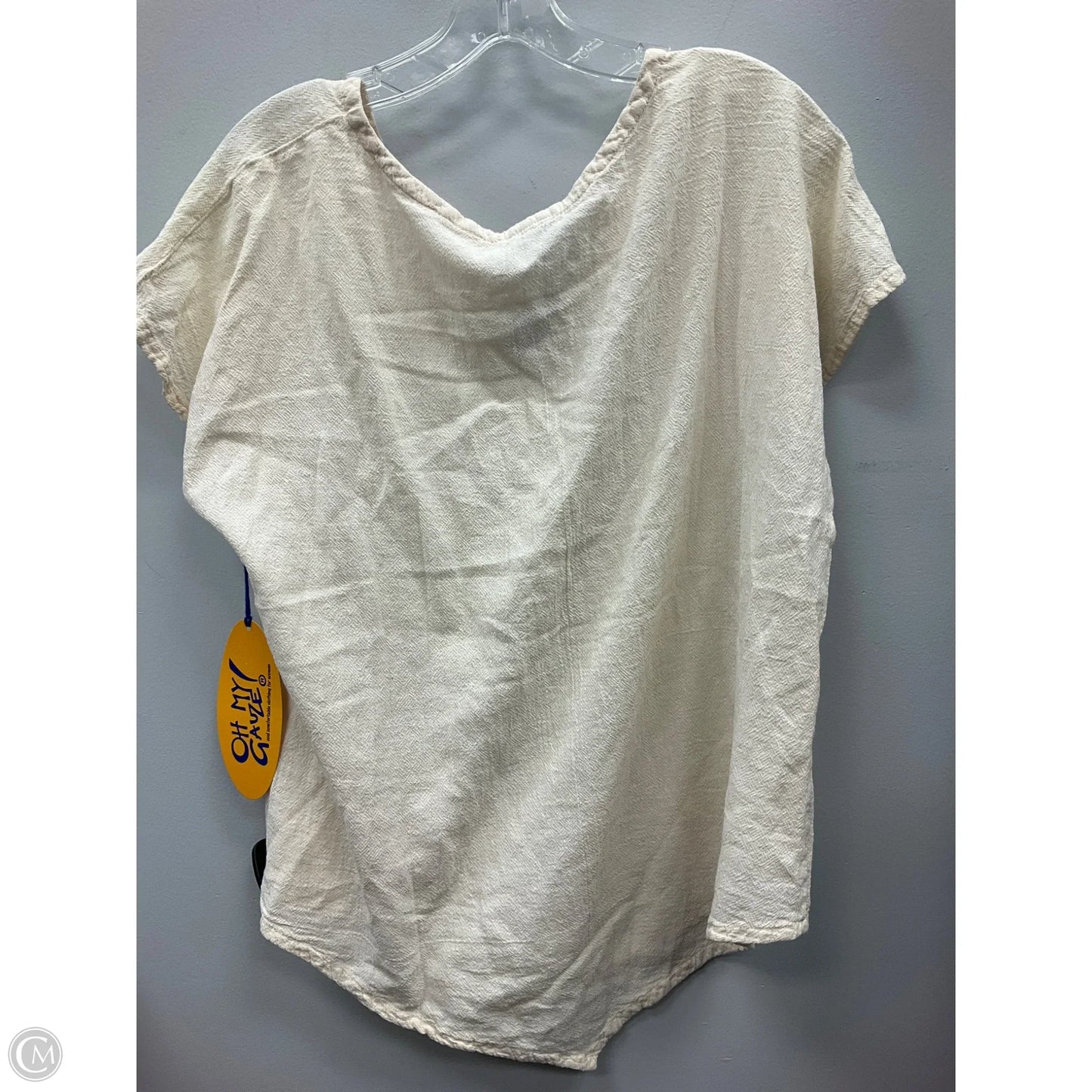 Top Short Sleeve By Oh My Gauze In Cream, Size: L