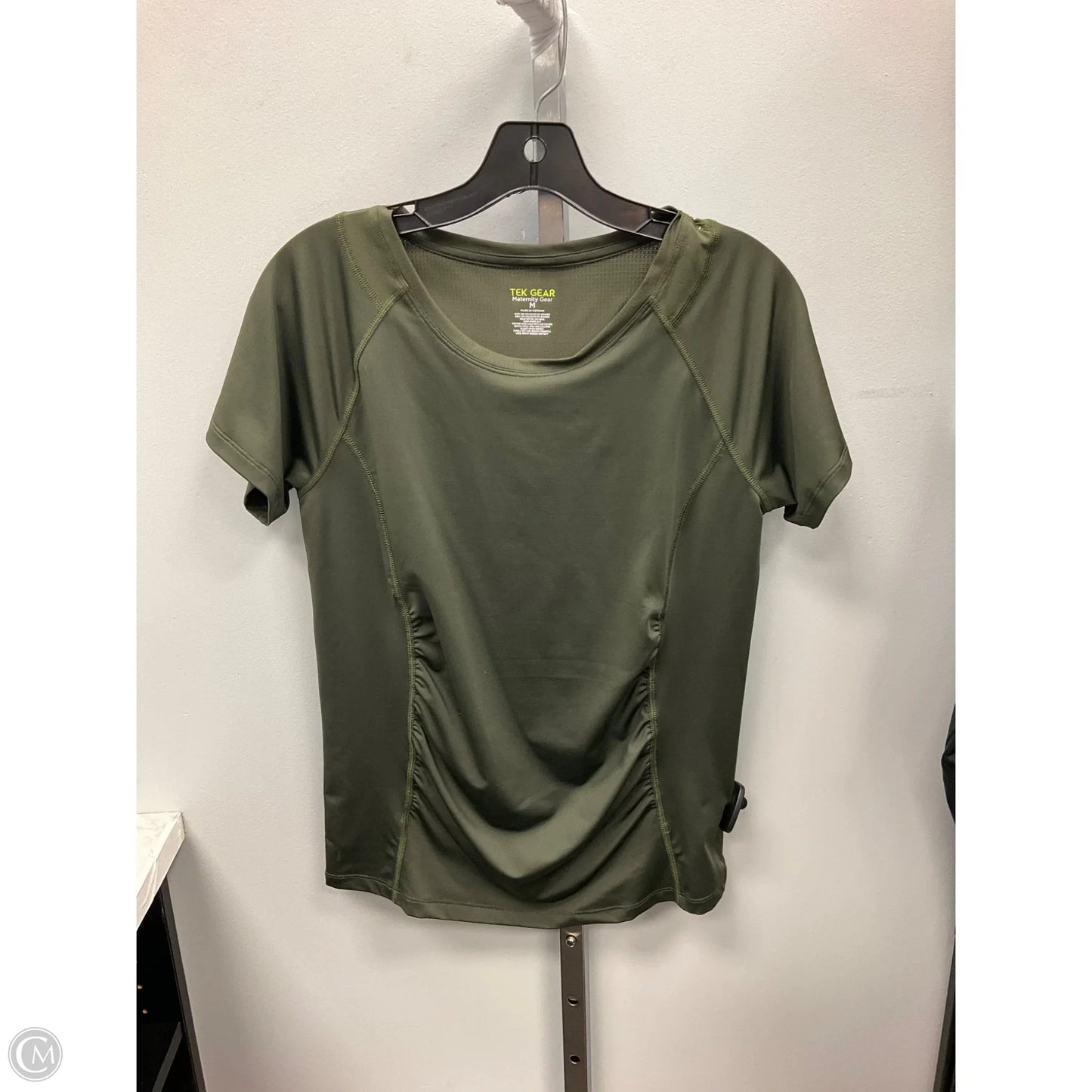 Athletic Top Short Sleeve By Tek Gear In Green, Size: M