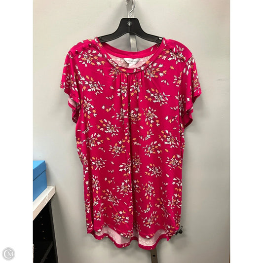 Top Short Sleeve By Liz Claiborne In Pink, Size: Xl