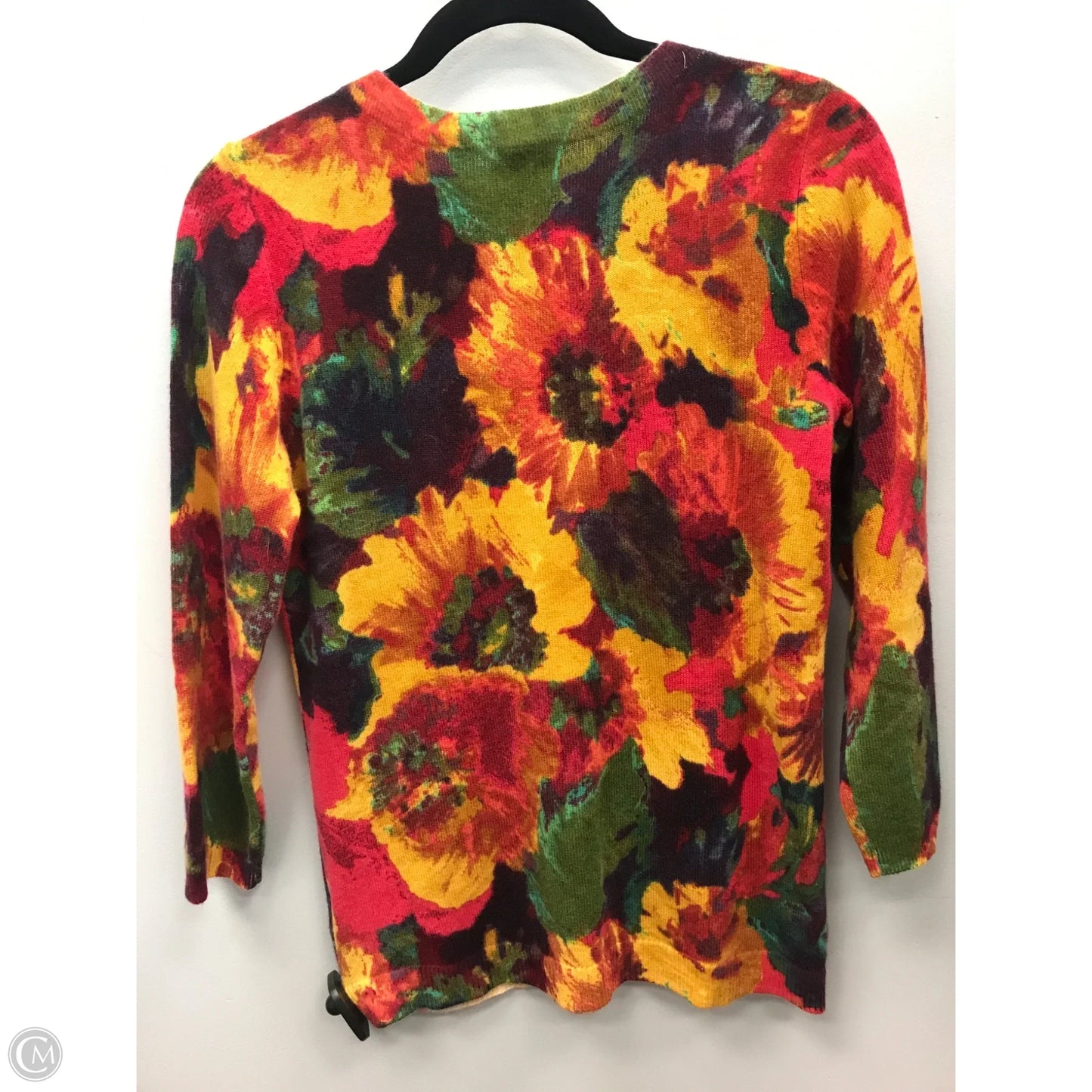 Sweater Cashmere By Talbots In Floral Print, Size: S