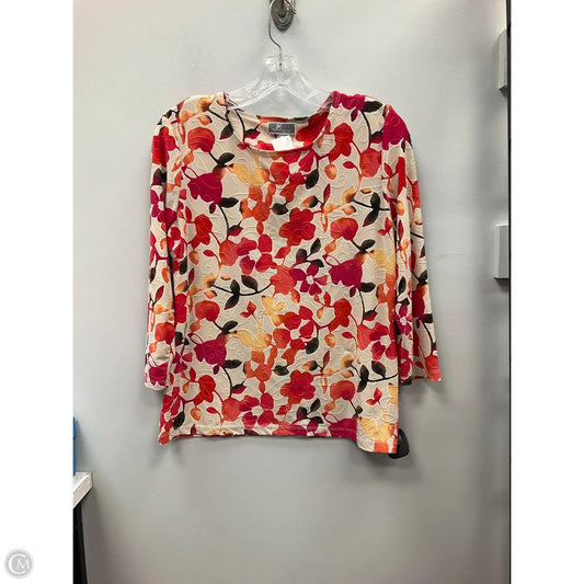 Top 3/4 Sleeve By Jm Collections In Multi-colored, Size: Mp
