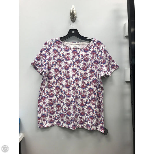 Top Short Sleeve By Talbots In Floral Print, Size: Xl