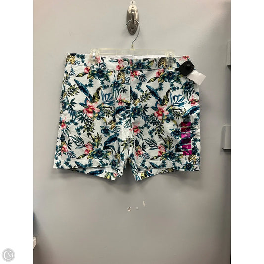 Shorts By Caribbean Joe In Floral Print, Size: 16