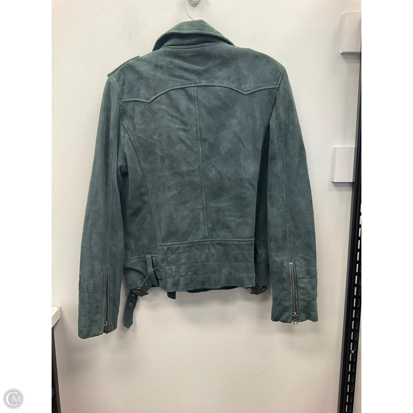 Jacket Moto Leather By Lucky Brand In Teal, Size: M