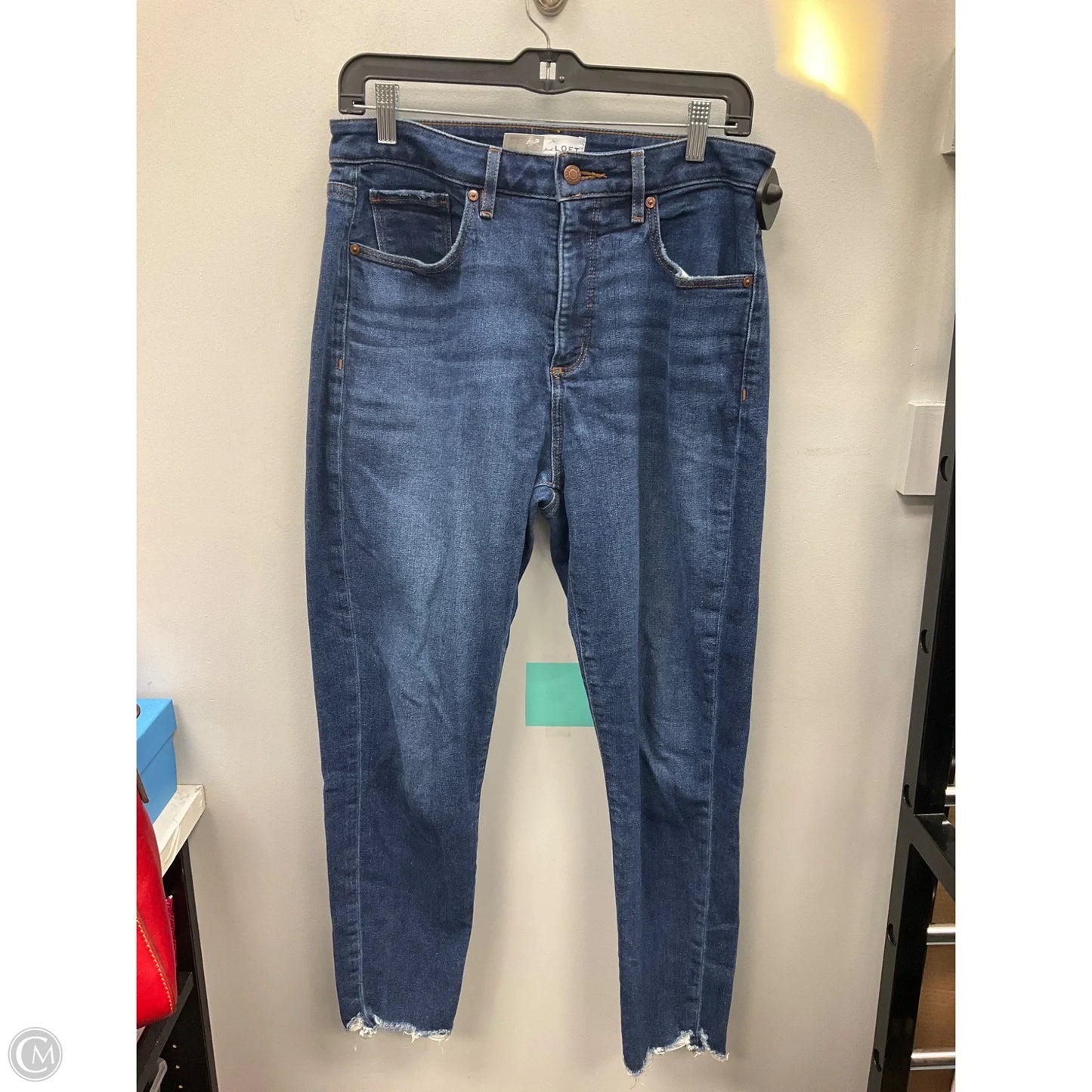 Jeans Skinny By Loft In Blue Denim, Size: 10