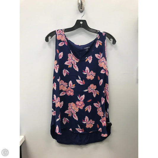 Top Sleeveless By Loft In Floral Print, Size: Mp