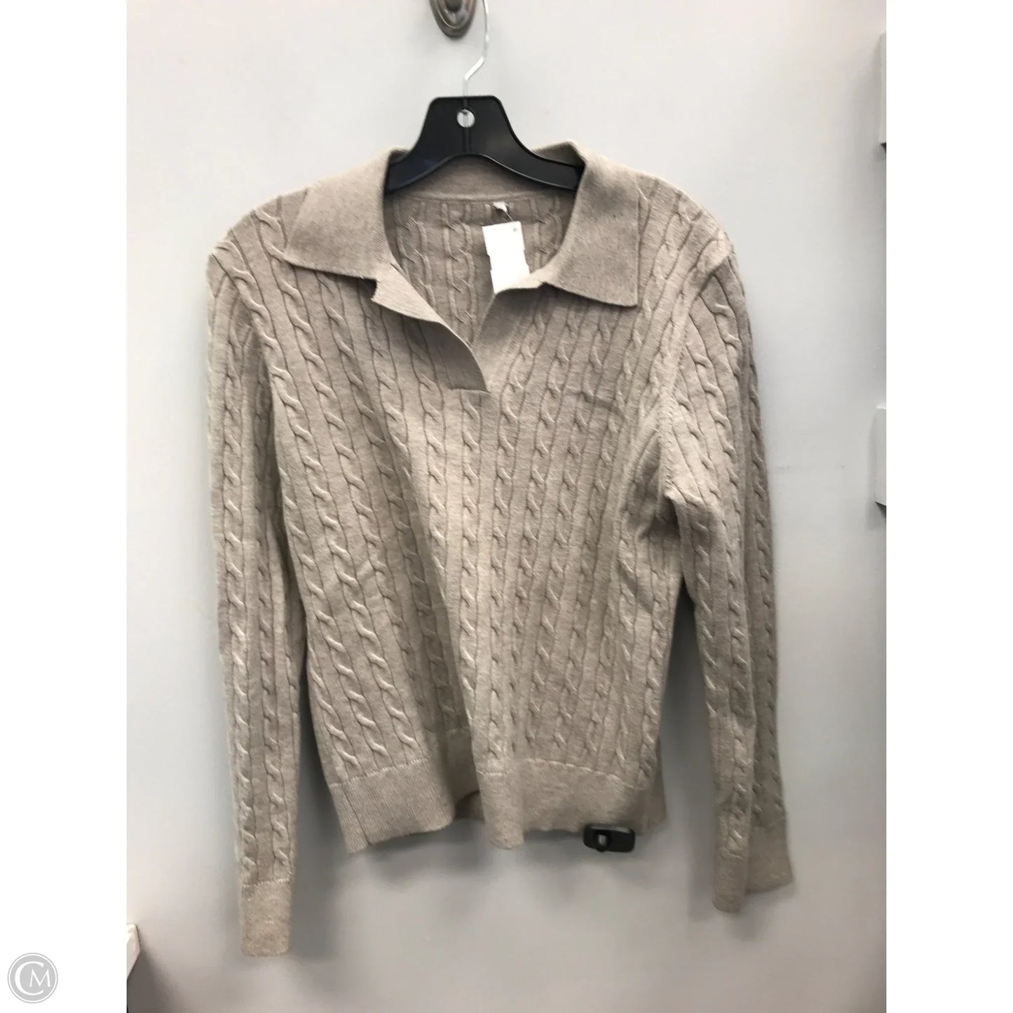 Top Long Sleeve By Cmc In Grey, Size: M