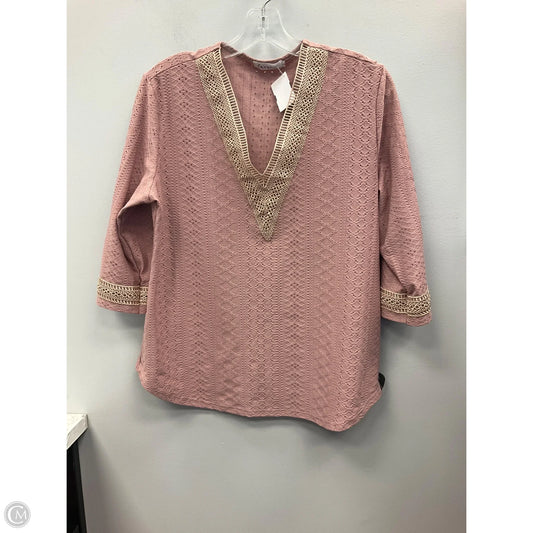 Top 3/4 Sleeve By Clothes Mentor In Mauve, Size: Large