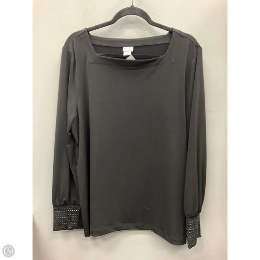 Top Long Sleeve By Chicos In Black, Size: Xl