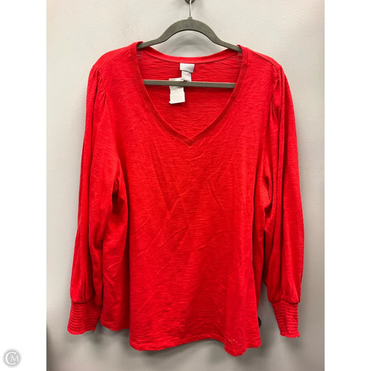 Top Long Sleeve By Chicos In Orange, Size: Xl