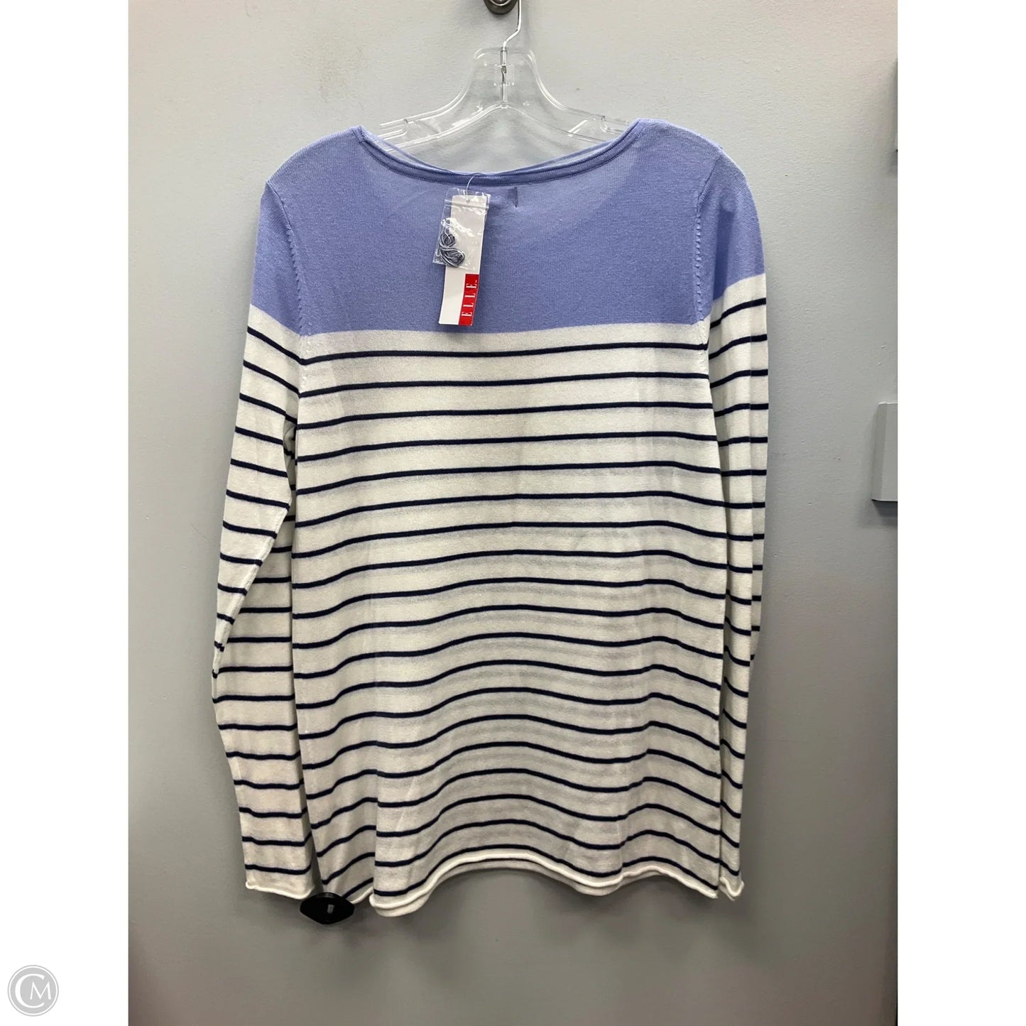 Top Long Sleeve By Elle In Striped Pattern, Size: L