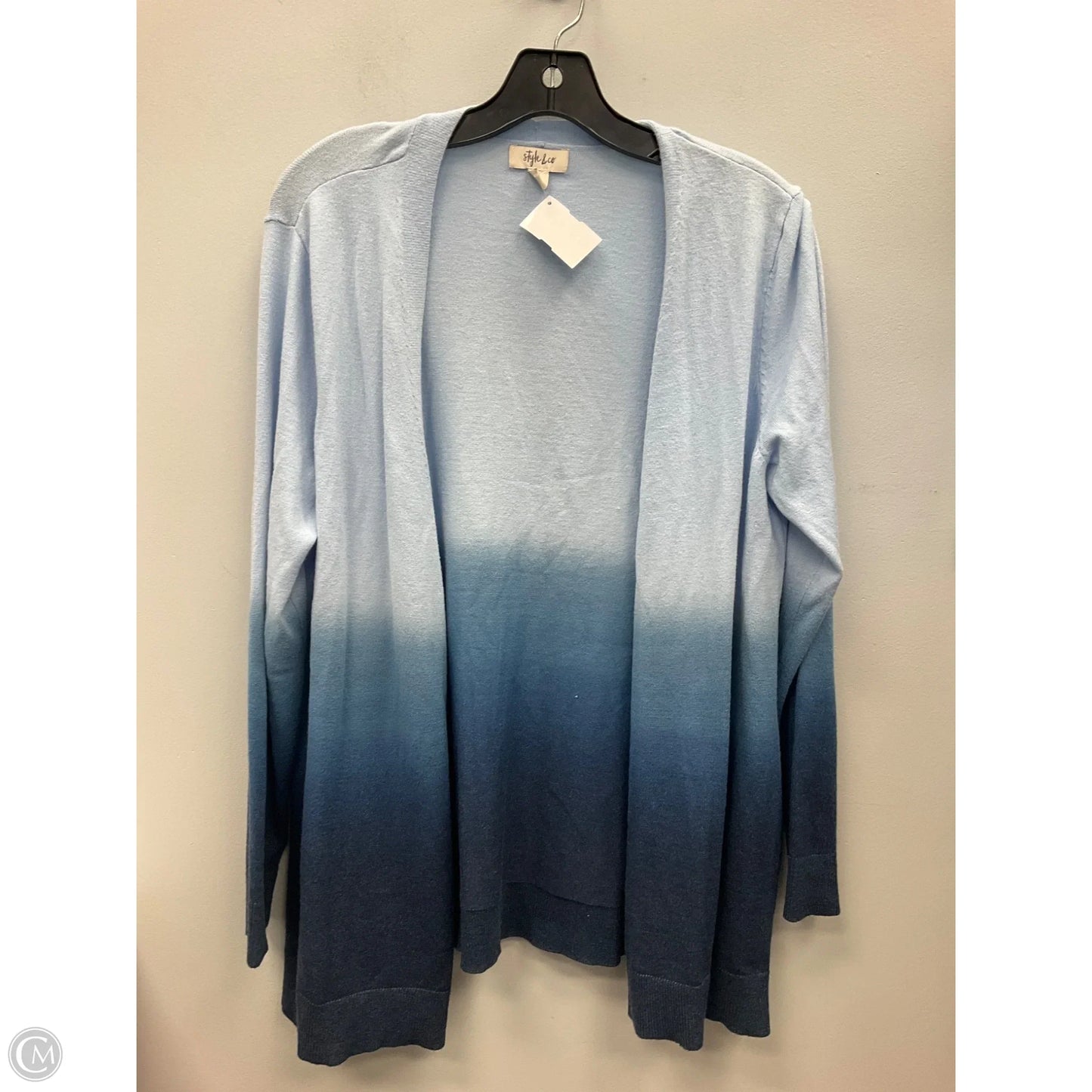 Sweater Cardigan By Style And Company In Ombre Print, Size: L