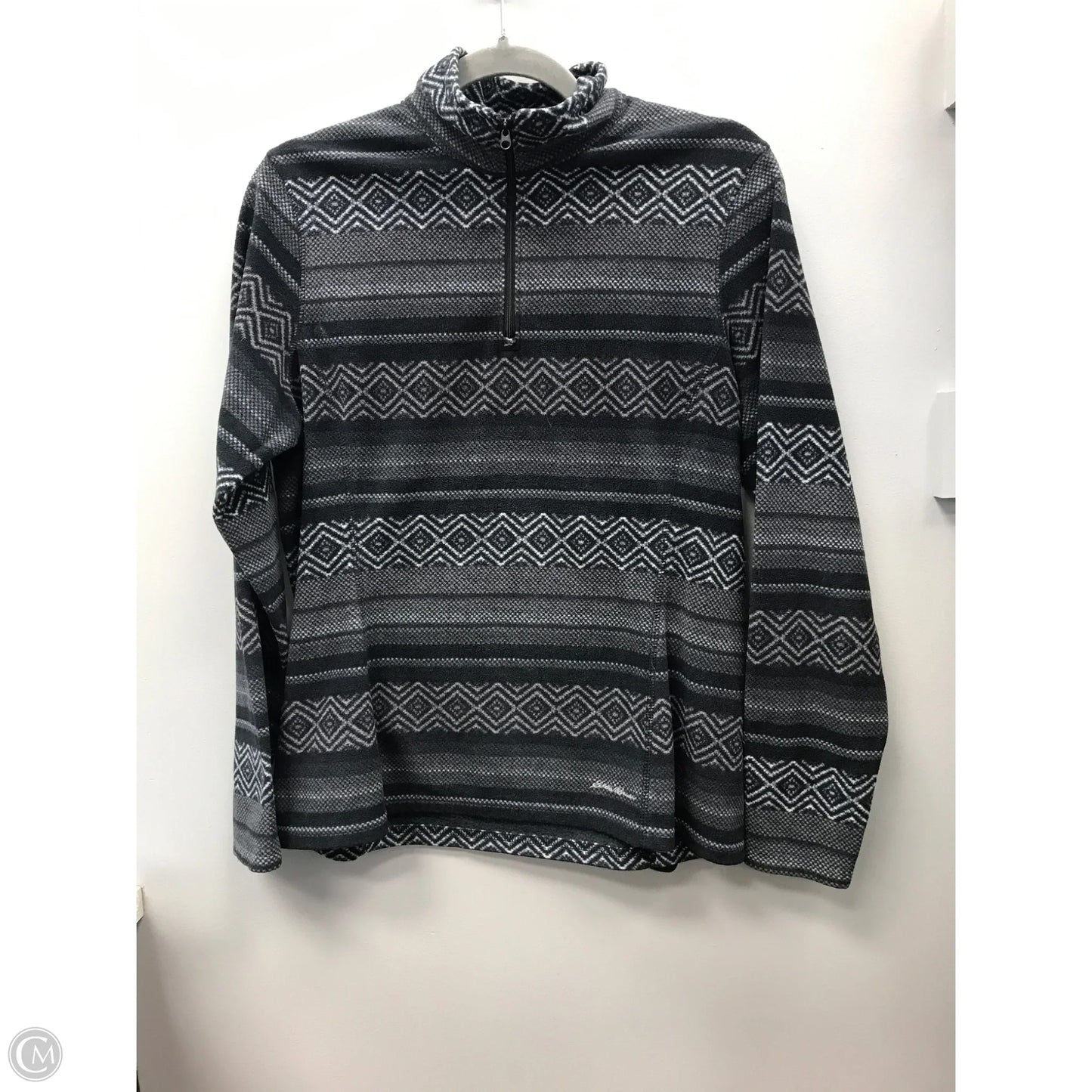 Sweater By Eddie Bauer In Black & Grey, Size: M