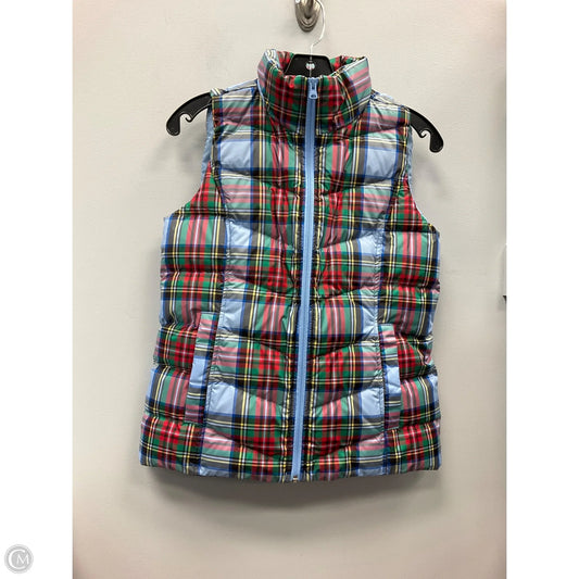Vest Puffer & Quilted By Lands End In Plaid Pattern, Size: Xs