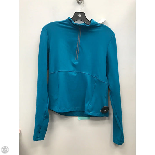 Athletic Top Long Sleeve Collar By Layer 8 In Teal, Size: M
