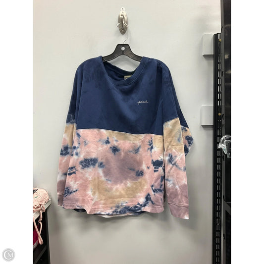 Top Long Sleeve By Pink In Tie Dye Print, Size: Xl