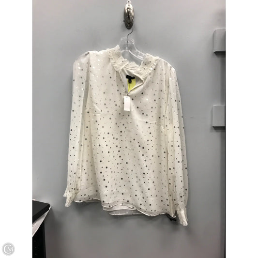 Top Long Sleeve By Talbots In Polkadot Pattern, Size: L