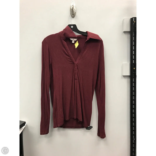 Top Long Sleeve By Banana Republic In Maroon, Size: M