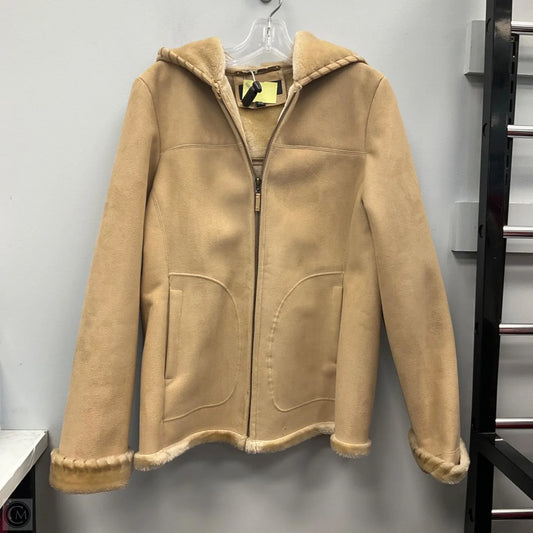 Coat Faux Fur & Sherpa By Jones New York In Tan, Size: M