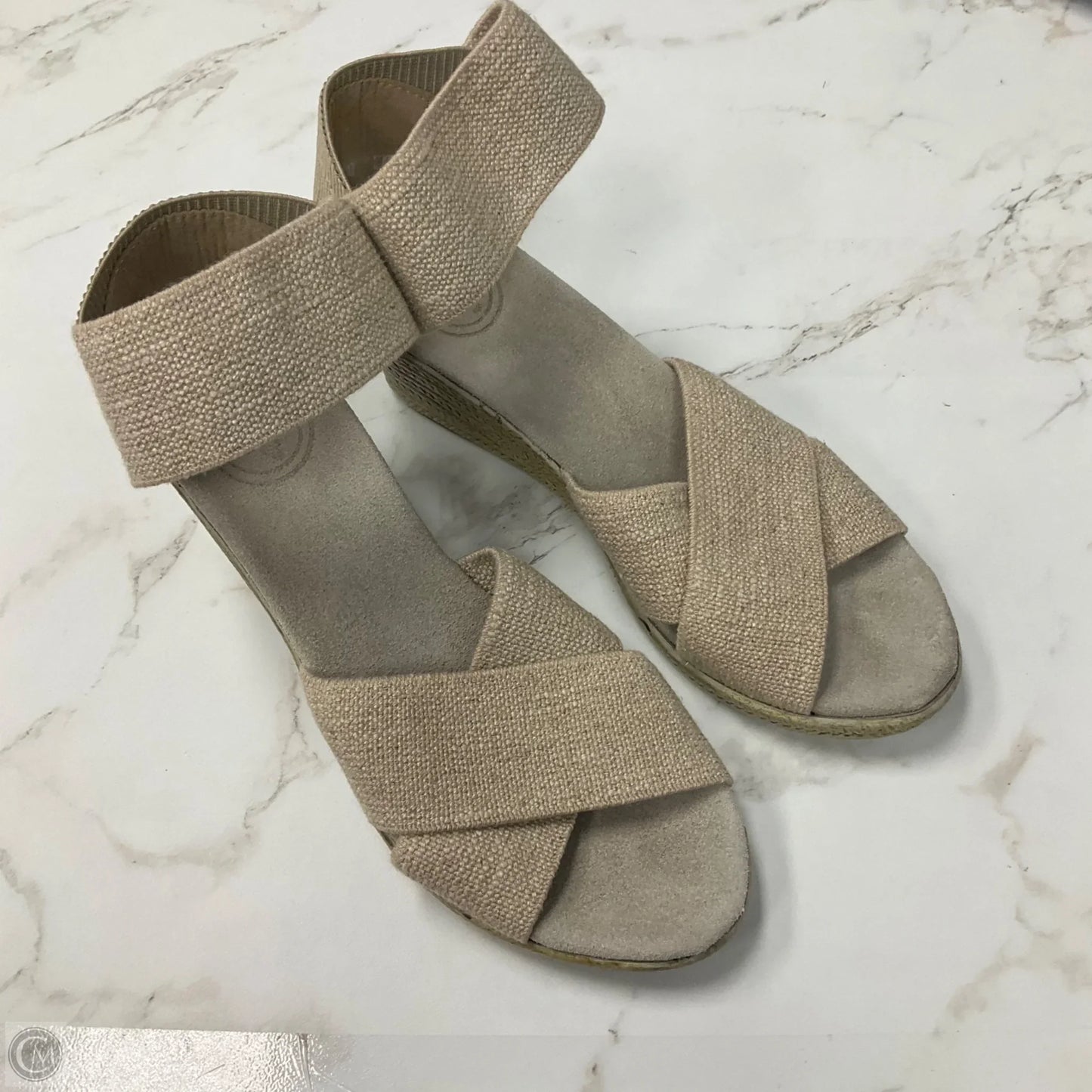 Sandals Heels Wedge By Clothes Mentor In Beige, Size: 6