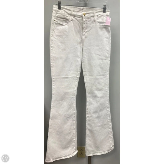 Jeans Flared By Frame In White, Size: 8