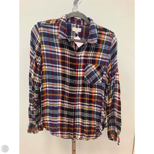 Top Long Sleeve By Lucky Brand In Plaid Pattern, Size: M