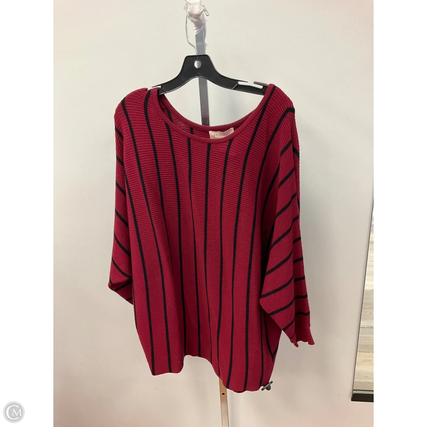 Sweater By Philosophy In Striped Pattern, Size: 1x