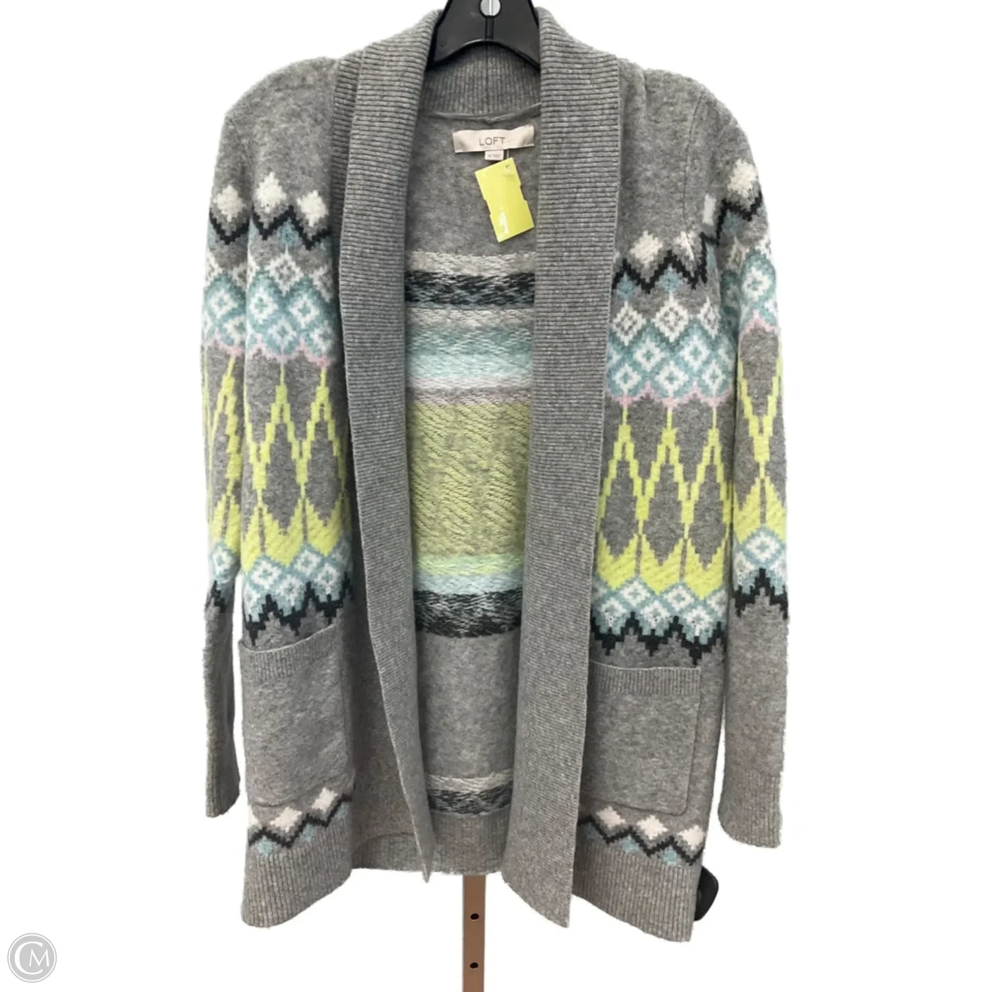Sweater Cardigan By Loft In Grey, Size: Xs