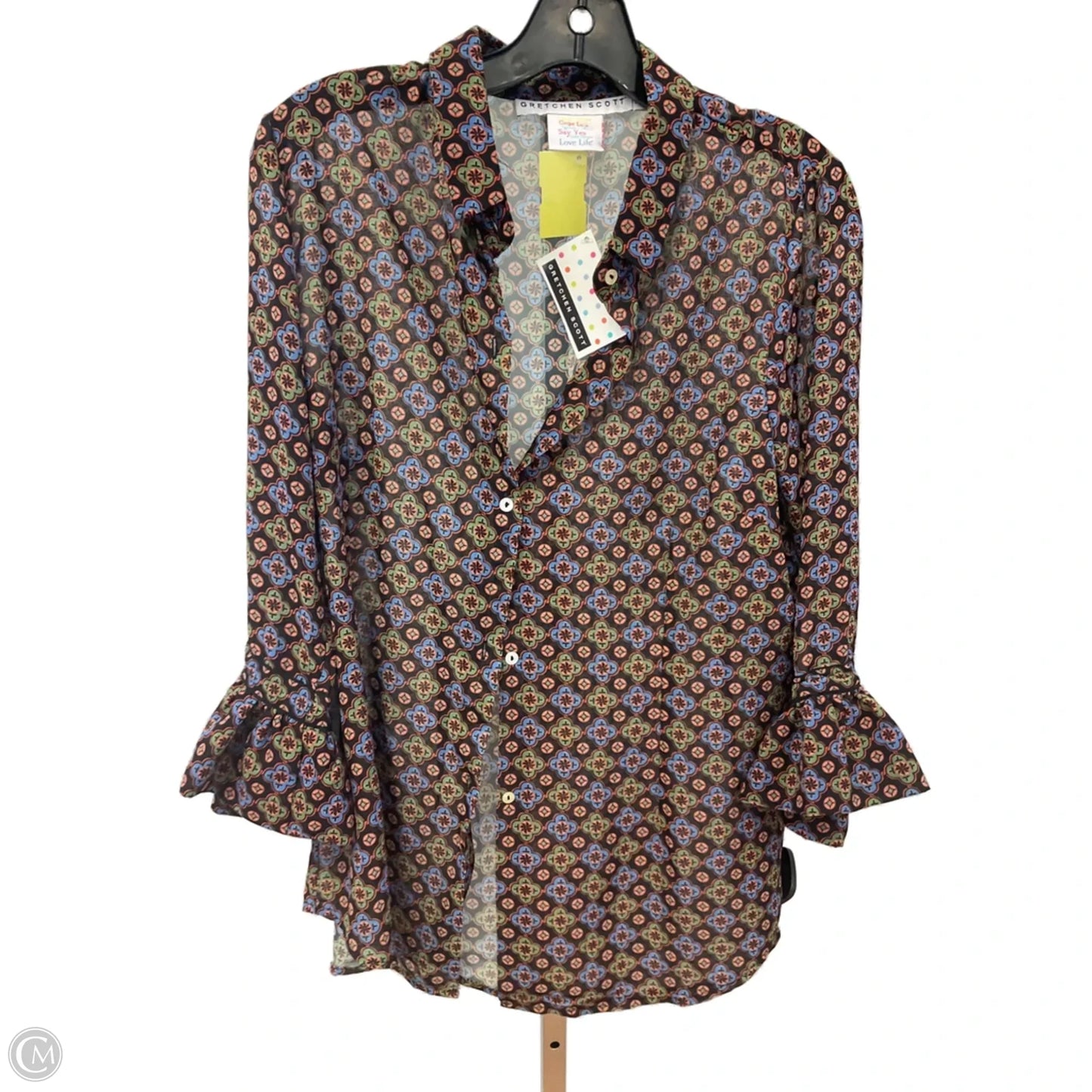 Blouse 3/4 Sleeve By Gretchen Scott In Multi-colored, Size: L