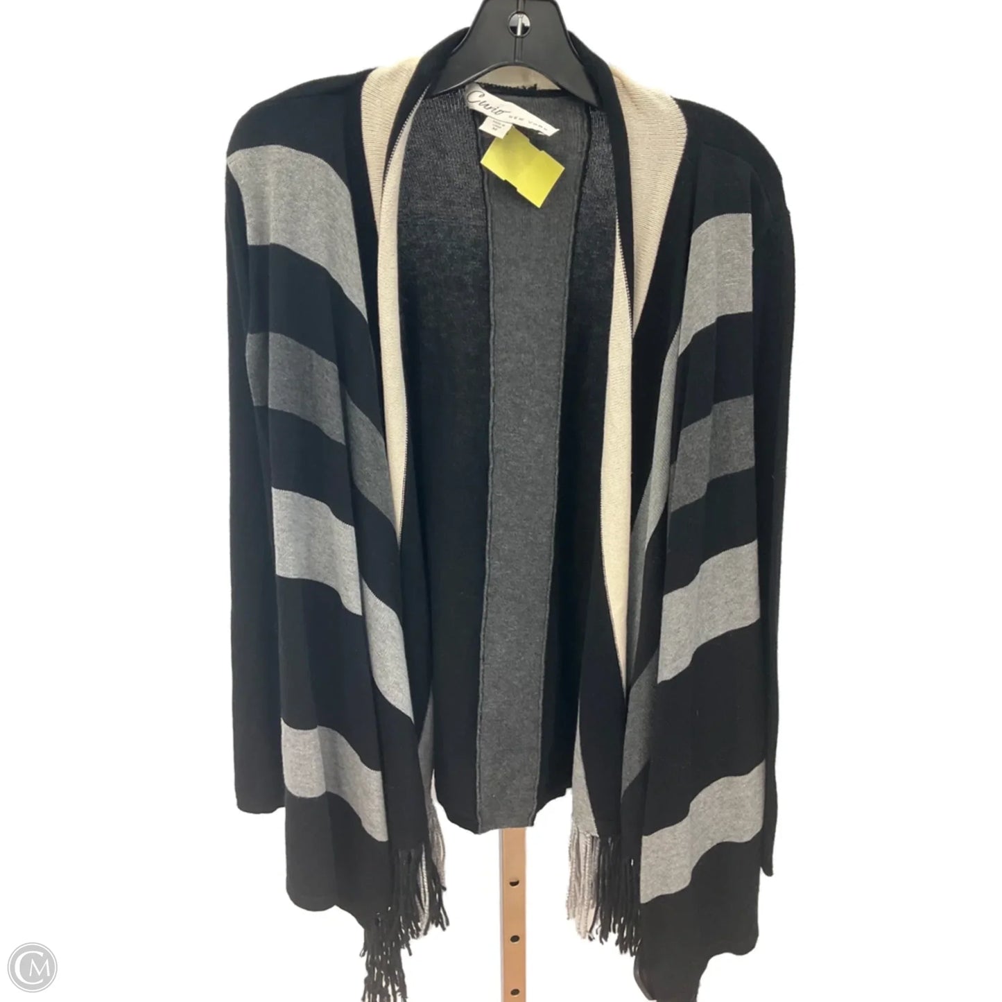 Sweater Cardigan By Curio In Black & Grey, Size: M