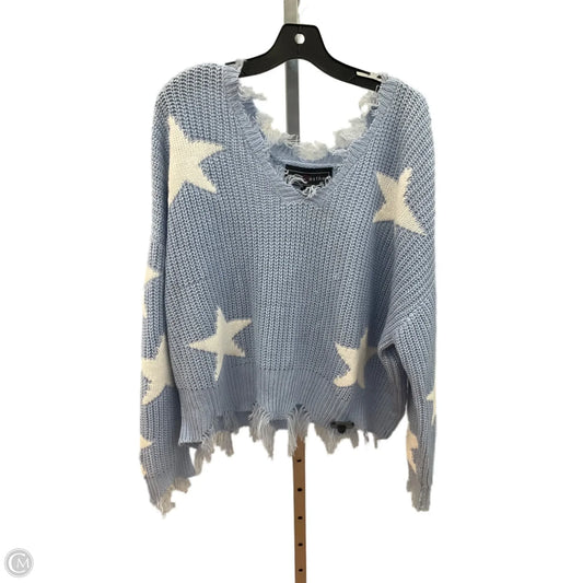 Sweater By Cme In Blue & White, Size: L