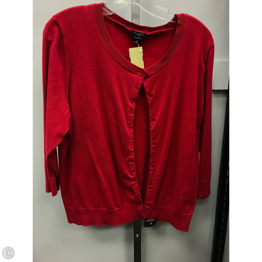 Sweater Cardigan By Talbots In Red, Size: Xlp