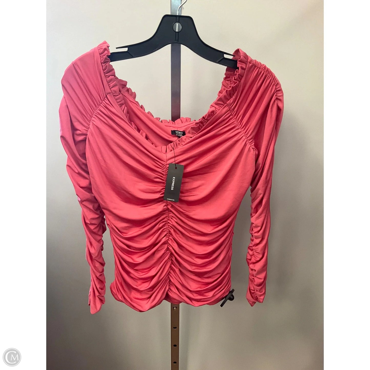 Top Long Sleeve By Express In Coral, Size: M