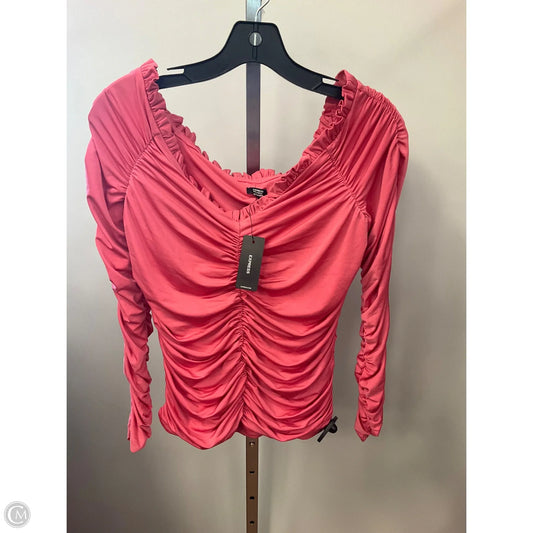 Top Long Sleeve By Express In Coral, Size: M
