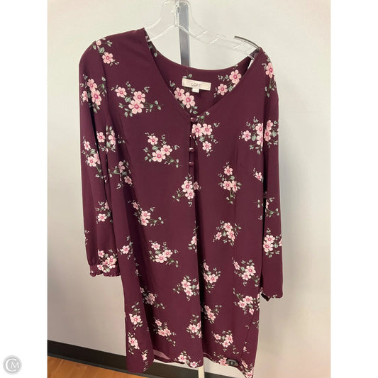 Dress Casual Short By Loft In Floral Print, Size: 18